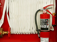 Fire extinguisher and hose