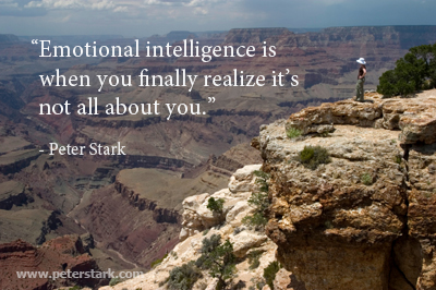 Emotional intelligence is when you finally realize it’s not all about you - Peter Barron Stark